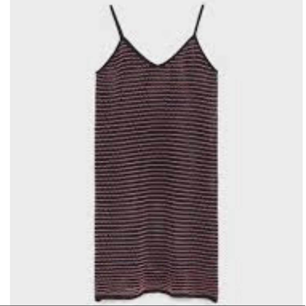 NEW ZARA WAVY TWO TONE STRIPE KNIT TUNIC COVERUP MINI DRESS SIZE LARGE - Picture 2 of 12